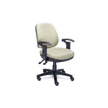 Silla Operativa RS-470 Tapizado en Tela Verde con Brazos