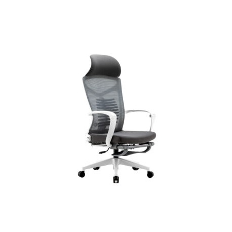 Silla Ejecutiva S81 con Descansa Pies Mesh y Tela Gris