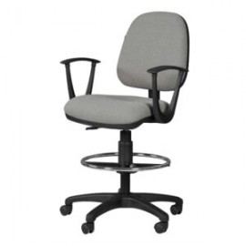 Silla Cajero Regia con Brazos 1007 Tela Mini Acero