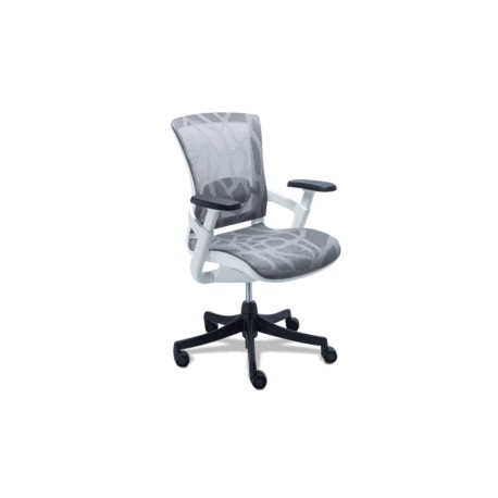 Silla Operativa Skate Task Asiento y Respaldo en Mesh Gris, Estructura Blanca