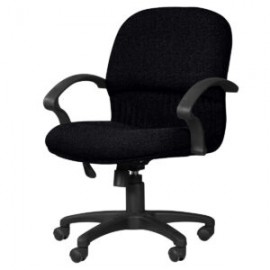 Silla Semi Ejecutiva Etna Tela Stella Color negro