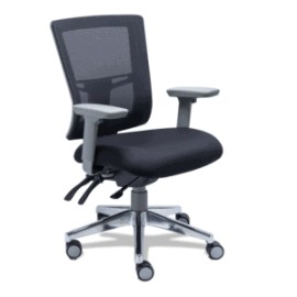 Silla Semi Ejecutiva Quadra Mesh y Tela Negro Estructura Gris