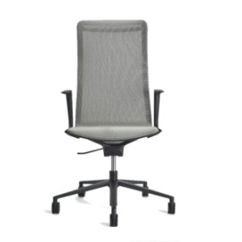 Silla Semi Ejecutiva RAIL Asiento y Respaldo en Mesh Gris