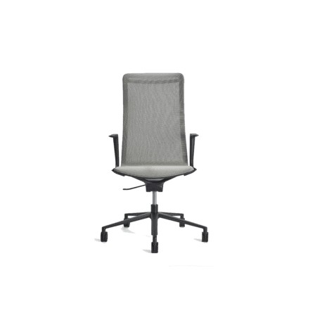 Silla Semi Ejecutiva RAIL Asiento y Respaldo en Mesh Gris