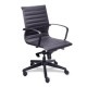 Silla Semi Ejecutiva Retro en Vinipiel Negro, Estructura Cromo