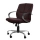 Silla Semi Ejecutiva Retro en Vinipiel Negro, Estructura Cromo