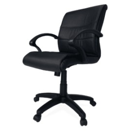 Silla Semi-Ejecutiva con Brazos Orozco Piel Negra