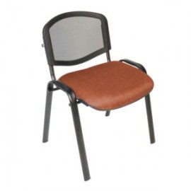 Silla Visita s/b Respaldo Mesh Tela Addison Color Naranja