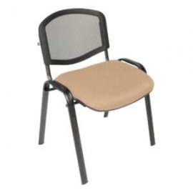 Silla Visita s/b Respaldo Mesh Tela Adison Color Camello