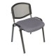 Silla Visita s/b Respaldo Mesh Tela Adison Color Plata