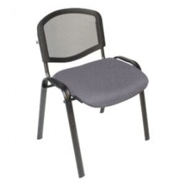 Silla Visita s/b Respaldo Mesh Tela Adison Color Plata