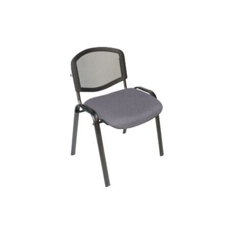 Silla Visita s/b Respaldo Mesh Tela Adison Color Plata