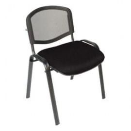 Silla Visita s/b Respaldo Mesh Tela Adison Color Plomo