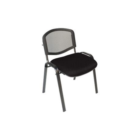 Silla Visita s/b Respaldo Mesh Tela Adison Color Plomo