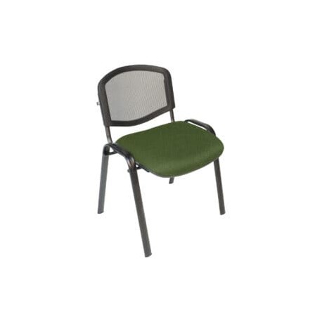 Silla Visita s/b Respaldo Mesh Tela Adison Color Verde Hoja