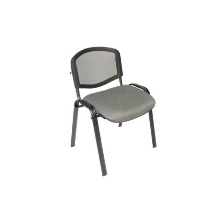 Silla Visita s/b Respaldo Mesh Tela Mini Color Acero