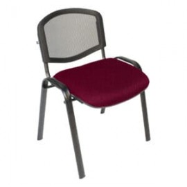 Silla Visita s/b Respaldo Mesh Tela Mini Color Cereza