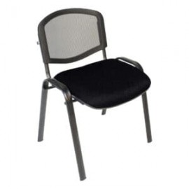 Silla Visita s/b Respaldo Mesh Tela Stella Color negro