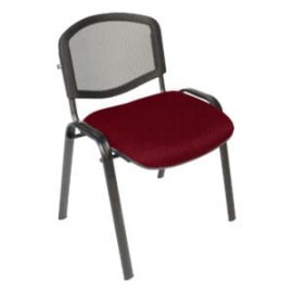 Silla Visita s/b Respaldo Mesh Tela Stella Color Vino