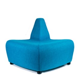 Sillón Modular STELLA Esquinero con Respaldo Tapizado en Tela Turquesa