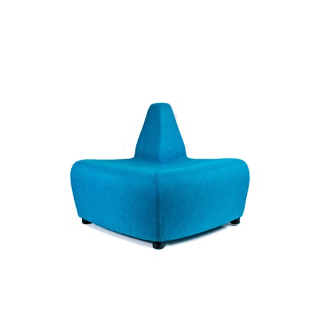 Sillón Modular STELLA Esquinero con Respaldo Tapizado en Tela Turquesa