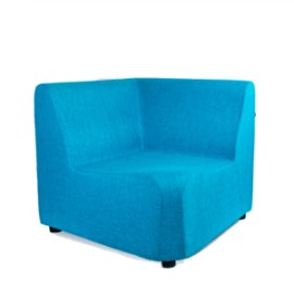 Sillón Modular STELLA Esquinero en L Tapizado en Tela Turquesa