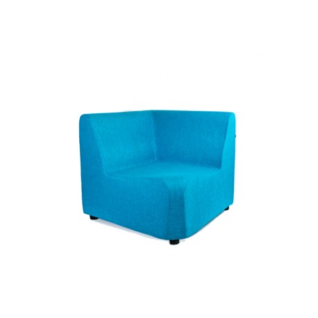 Sillón Modular STELLA Esquinero en L Tapizado en Tela Turquesa
