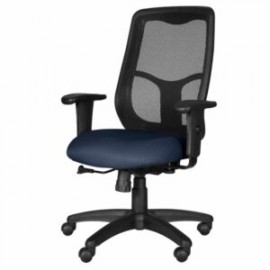Sillón Semi Ejecutivo Respaldo Alto en Malla/Tela Color Ocean
