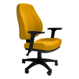 Silla Operativa Poliuretano Inyectado Confort II Tela Mini Color Amarillo