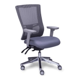 Silla Semi Ejecutiva Quadra Mesh y Tela Gris Estructura Gris