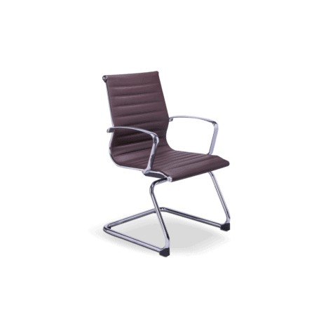 Silla de Visita Retro en Vinipiel Café, Estructura Cromo