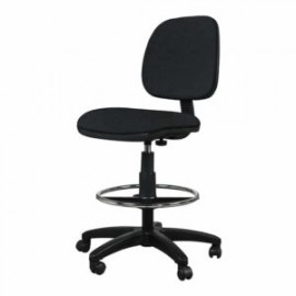 Silla Cajero Tiempo sin Brazos Aro Cromado 3507 Tela Mini Negro