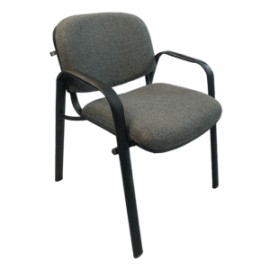 Silla de Visita Allegro con Brazos en Tela Addison Color Gris