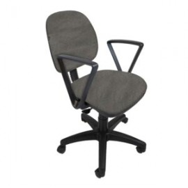 Silla Operativa con Brazos Regia 1011 Tela Mini Color Acero