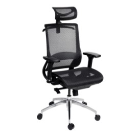 Silla Ejecutiva Klave 1511 c/cabecera, en Mesh Negro