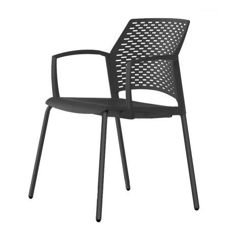 Silla Semi Ejecutiva BM-1651 Asiento y Respaldo en Vinipiel, Estructura Cromada