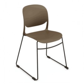 Silla de Visita 4 Puntos Multifuncional RE-615 Color Café, Base de trineo