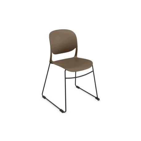 Silla de Visita 4 Puntos Multifuncional RE-615 Color Café, Base de trineo