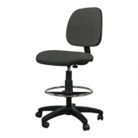 Silla Cajero Tiempo sin Brazos Aro Cromado 3507 Tela Mini Grafito
