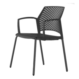 Silla de Visita Rewind en Polipropileno c/b, Estructura Negra