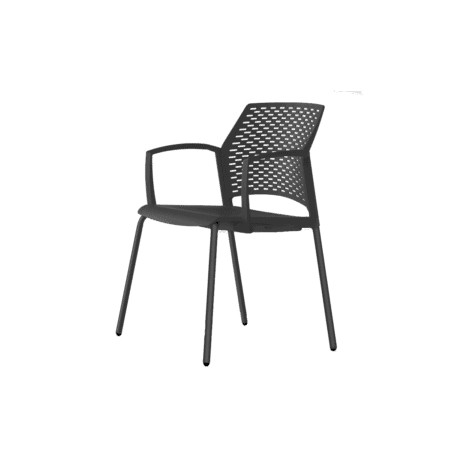 Silla de Visita Rewind en Polipropileno c/b, Estructura Negra