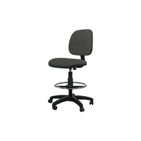 Silla Cajero Tiempo sin Brazos Aro Cromado 3507 Tela Mini Grafito