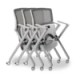 Silla de Visita multifuncional Skip RE-685 Respaldo en Mesh y Asiento en Tela Gris abatible, con Rodajas