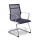 Silla de Visita Retro asiento y Respaldo en Mesh Negro, Estructura Cromo