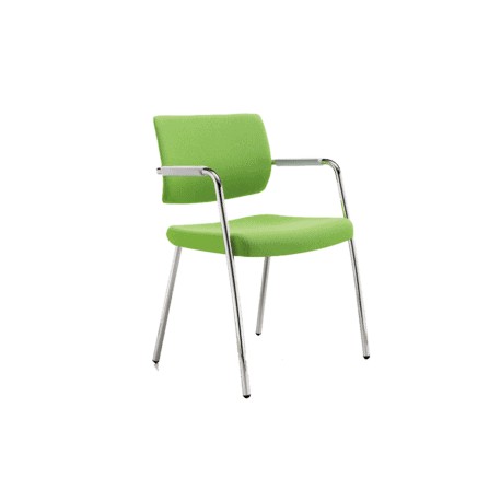 Silla de Visita Cool 4 Puntos Respaldo en Polipropileno y Asiento en Tela, Estructura Cromada